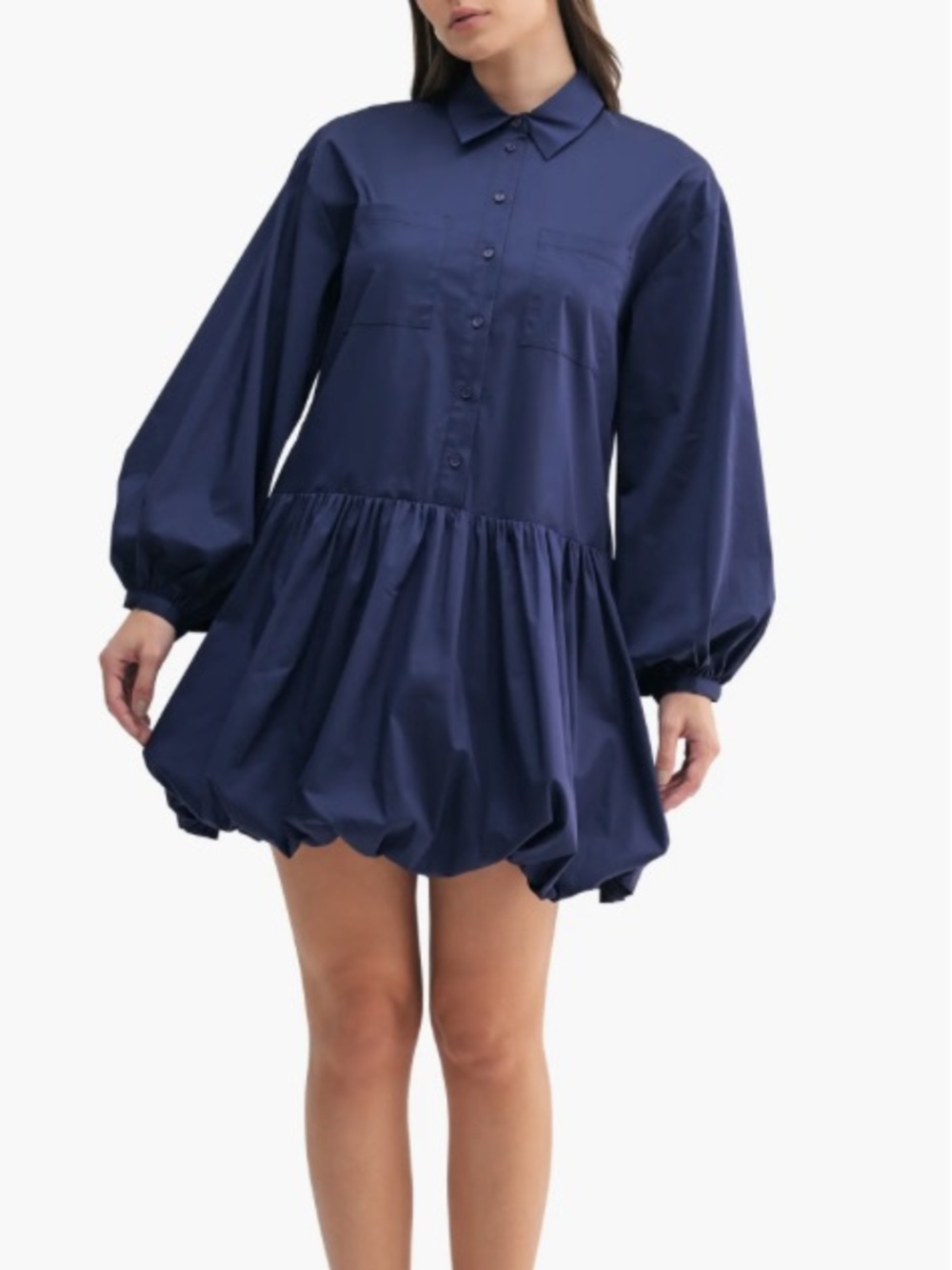 Mila Mae Long Sleeve Bubble Hem Minidress